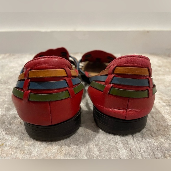 Huarache Multi Color I ❤️ Comfort Leather Sandals Size 10M - Picture 7 of 9